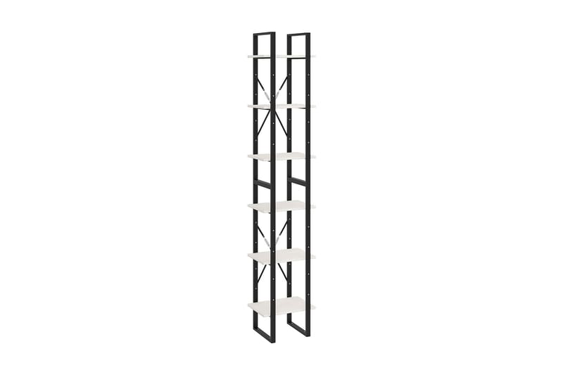 Hög bokhylla vit 40x30x210 cm massiv furu - Vit - Förvaring - Hyllor - Bokhylla