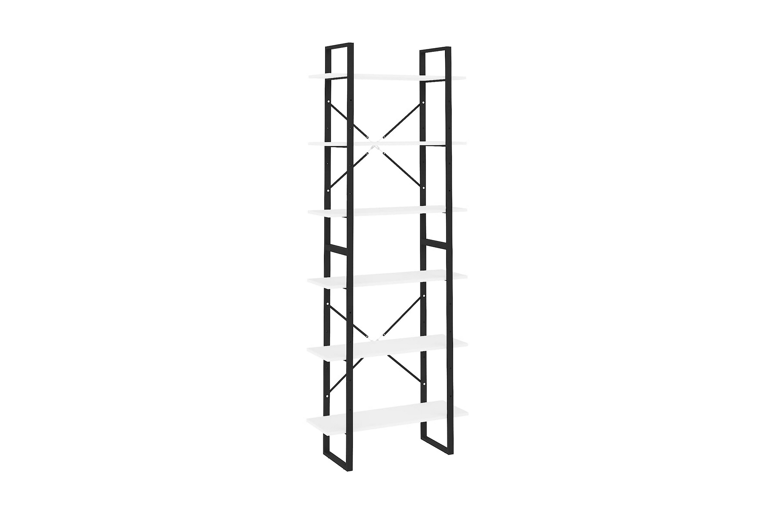 Hög bokhylla vit 80x30x210 cm spånskiva – Vit