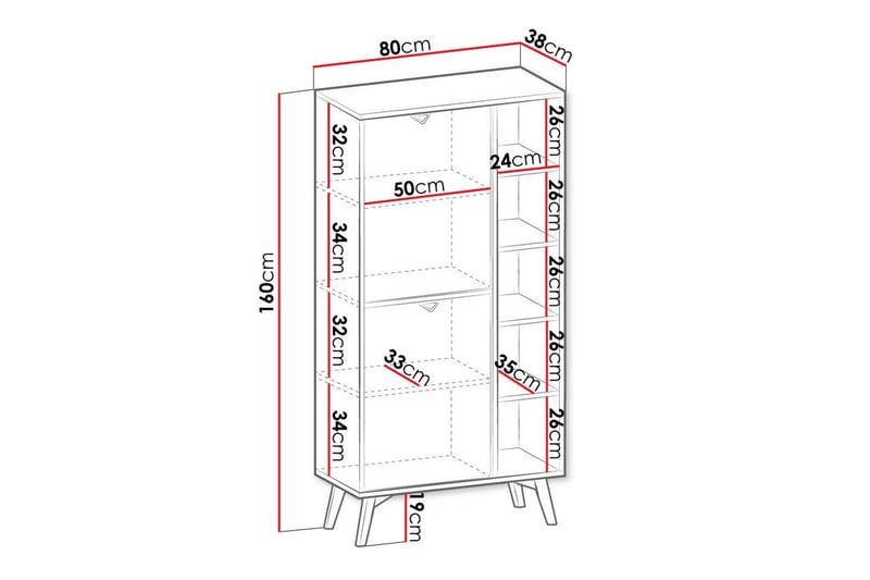 Klinkerville Bokhylla 80x38 cm Beige - Förvaring - Hyllor - Bokhylla