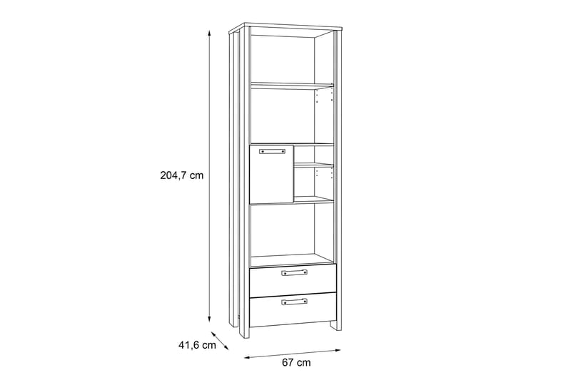 LEVALSA Hylla 67 cm Brun/Grå - Förvaring - Hyllor - Bokhylla