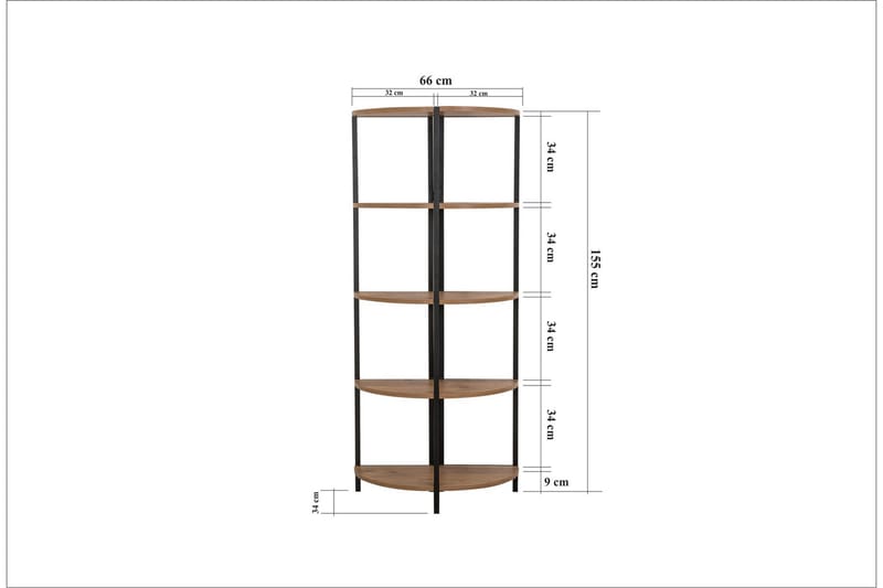 MOMAYA Bokhylla 66 cm Brun/Svart - Förvaring - Hyllor - Bokhylla