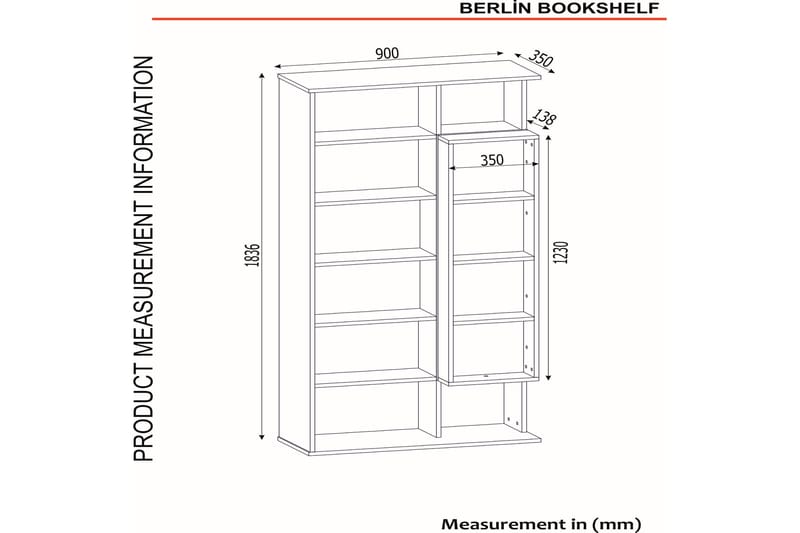 NAUEN Bokhylla 35x90 cm Teak - Förvaring - Hyllor - Bokhylla