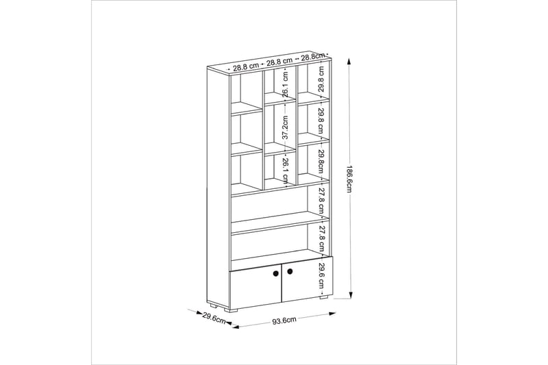 PENGUEN Bokhylla 93,6x29,6 cm Antracit - Förvaring - Hyllor - Bokhylla