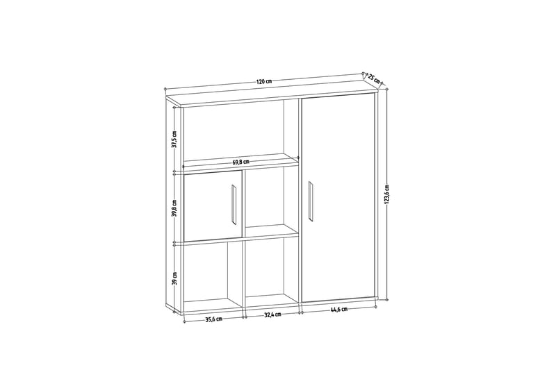 RIDGARD Bokhylla 120x25 cm Antracit - Förvaring - Hyllor - Bokhylla