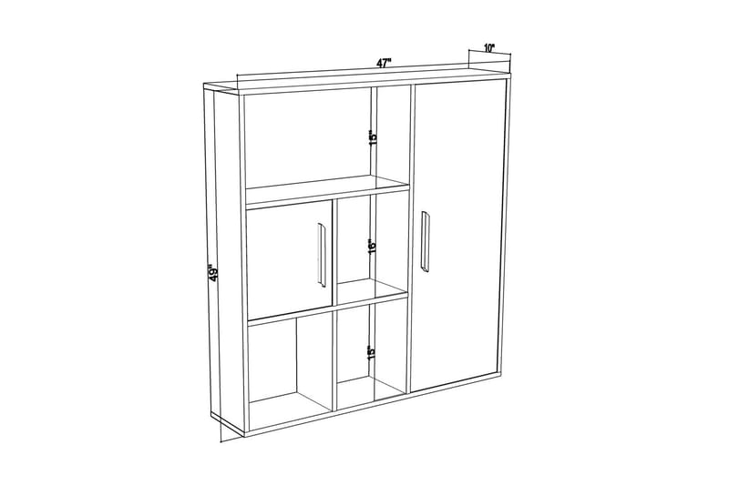 RIDGARD Bokhylla 120x25 cm Vit/Antracit - Förvaring - Hyllor - Bokhylla