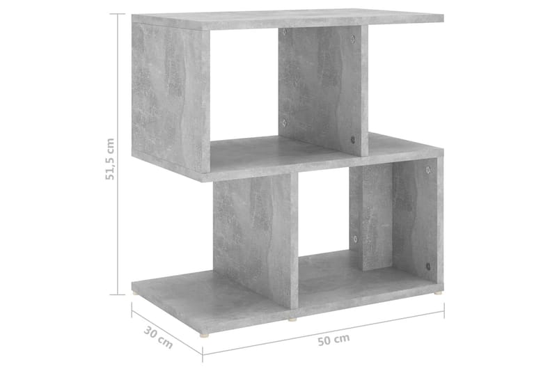 Sidoskåp Betonggrå 50x30x51,5 cm spånskiva - Betonggrå - Förvaring - Hyllor - Bokhylla