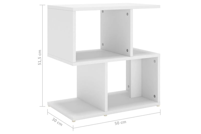 Sidoskåp Vit 50x30x51,5 cm spånskiva - Vit - Förvaring - Hyllor - Bokhylla