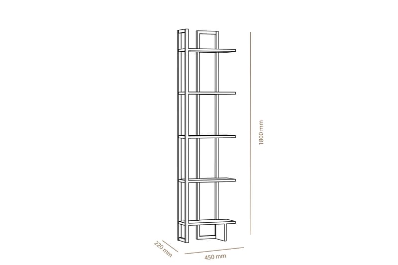 STENHESTRA Bokhylla 45 cm Brun/Svart - Förvaring - Hyllor - Bokhylla