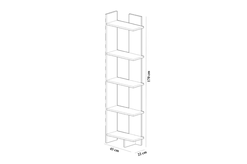 STENHESTRA Bokhylla 45 cm Brun/Vit - Brun - Förvaring - Hyllor - Bokhylla