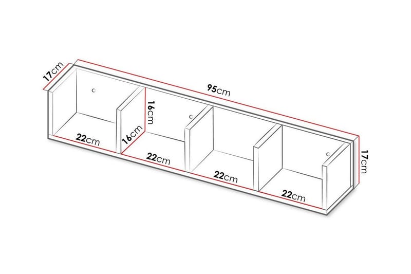 Strathy Bokhylla 95x17 cm Vit - Förvaring - Hyllor - Bokhylla