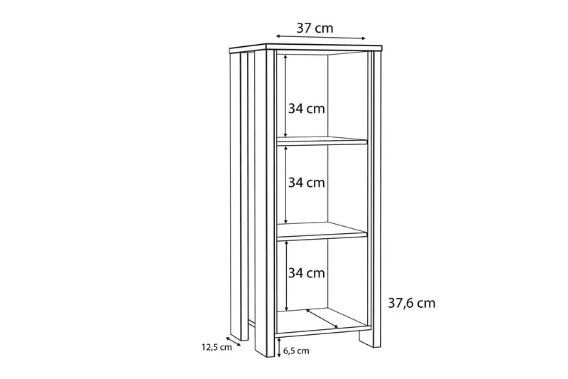 TORRAFERRE Bokhylla 47x115 cm Brun/Grå - Mörkbrun - Förvaring - Hyllor - Bokhylla