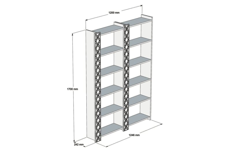 VARRED Bokhylla 124 cm Brun - Brun/Vit - Förvaring - Hyllor - Bokhylla