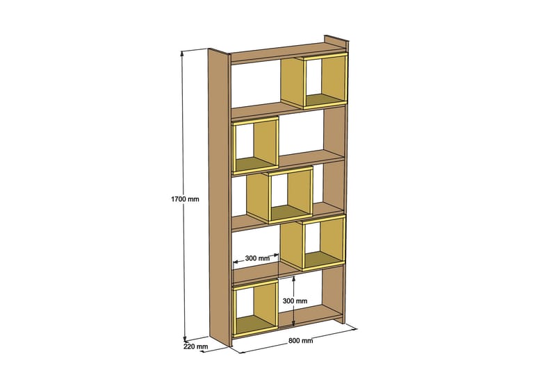 VARRED Bokhylla 80 cm Vit/Brun - Förvaring - Hyllor - Bokhylla