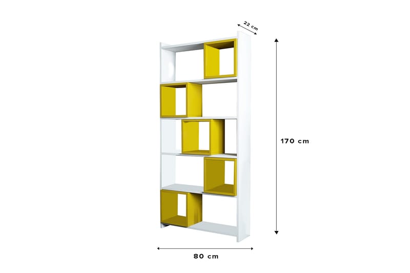 VARRED Bokhylla 80 cm Vit/Gul - Förvaring - Hyllor - Bokhylla