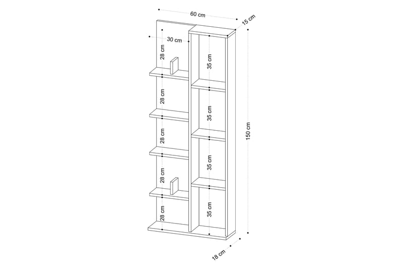 VIVA Bokhylla 60x18 cm Vit - Förvaring - Hyllor - Bokhylla