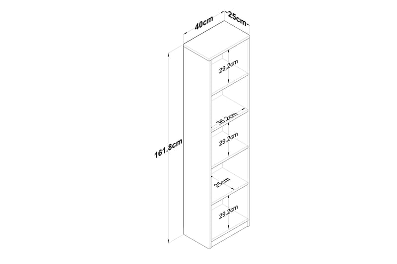 Dystany Bokhylla 40 cm Antracit - Förvaring - Hyllor - Bokhylla