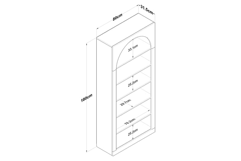 Eimar Bokhylla 80 cm Vit - Förvaring - Hyllor - Bokhylla