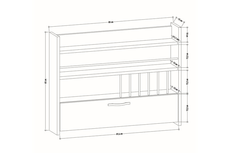 LARSNES Kryddhylla 85x15 cm Antracit - Antracit - Förvaring - Hyllor - Förvaringshylla - Kryddhylla