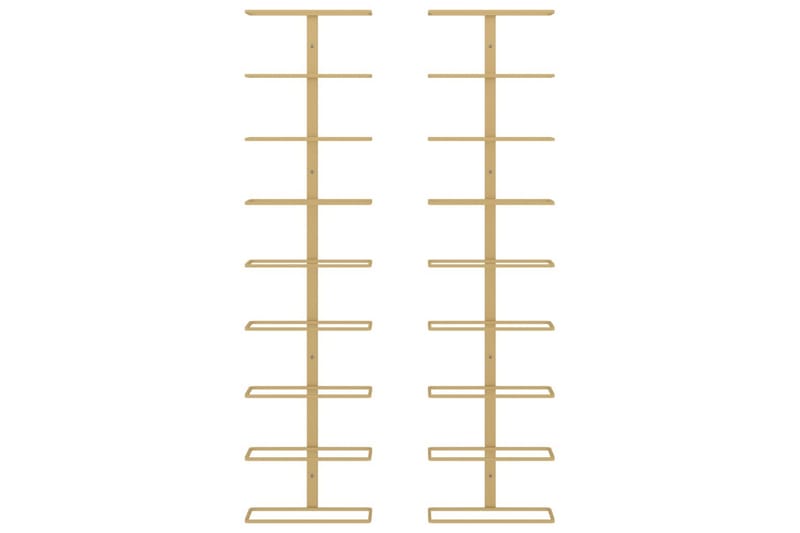 Väggmonterat vinställ för 9 flaskor 2 st guld järn - Guld - Förvaring - Hyllor - Förvaringshylla - Vinställ & vinhylla