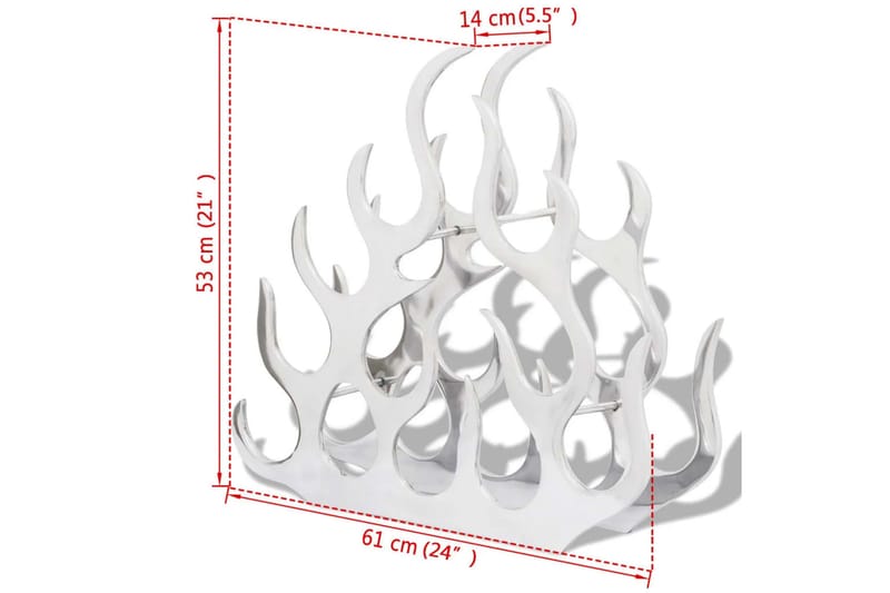 Vinställ för 11 flaskor aluminium silver - Silver - Förvaring - Hyllor - Förvaringshylla - Vinställ & vinhylla