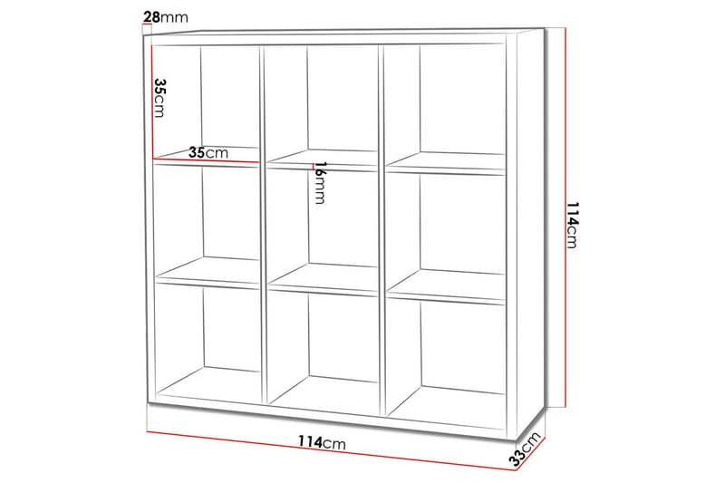 Franzine Bokhylla 114 cm - Beige - Förvaring - Hyllor - Bokhylla