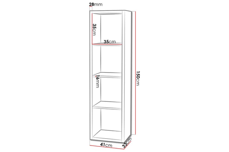 Franzine Bokhylla 41 cm - Vit - Förvaring - Hyllor - Bokhylla