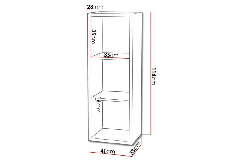 Franzine Bokhylla 41 cm - Vit - Förvaring - Hyllor - Bokhylla