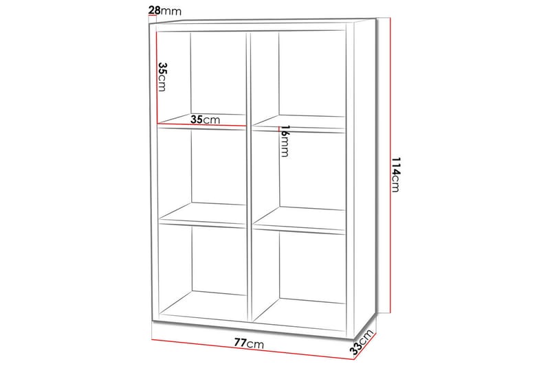 Franzine Bokhylla 77 cm - Vit - Förvaring - Hyllor - Bokhylla