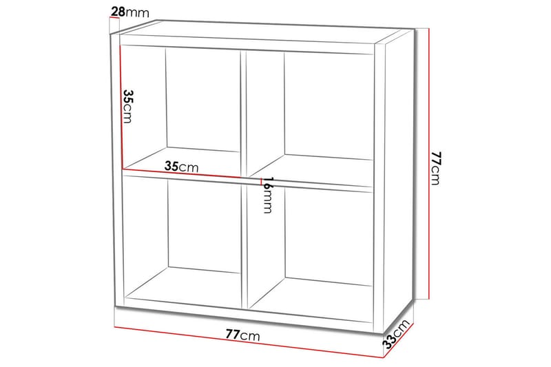 Franzine Bokhylla 77 cm - Vit - Förvaring - Hyllor - Bokhylla