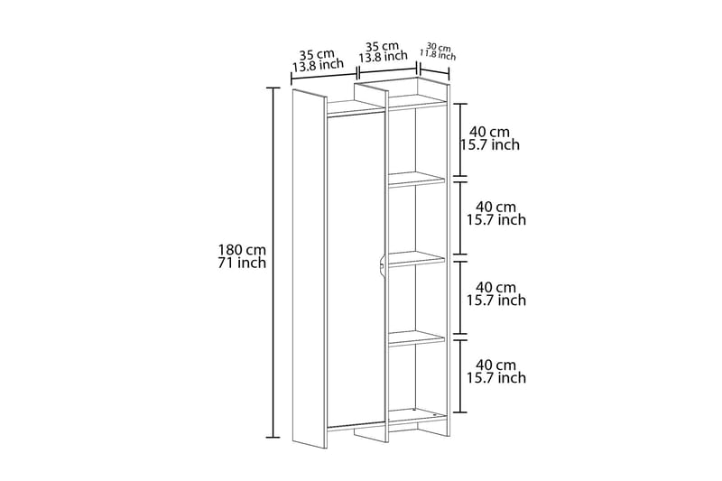 Gerard Bokhylla 70 cm - Ek - Förvaring - Hyllor - Bokhylla