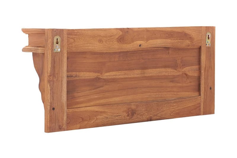 Väggmonterad hatthylla 80x16,5x35 cm massiv teak - Brun - Förvaring - Hyllor - Hatthylla