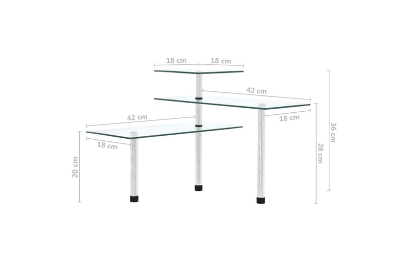 Hörnhylla till kök 3 hyllplan härdat glas - Transparent - Förvaring - Hyllor - Hörnhylla