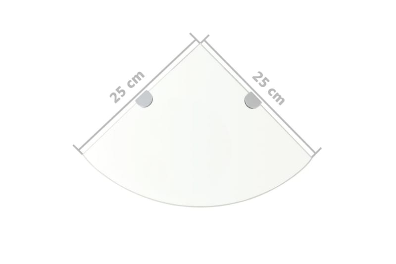 Hörnhyllor 2 st kromade hyllkonsoler glas genomskinligt 25x2 - Transparent - Förvaring - Hyllor - Hörnhylla