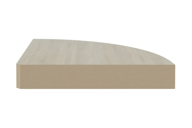 Svävande hörnhylla ek och vit 25x25x3,8 cm MDF - Brun - Förvaring - Hyllor - Hörnhylla