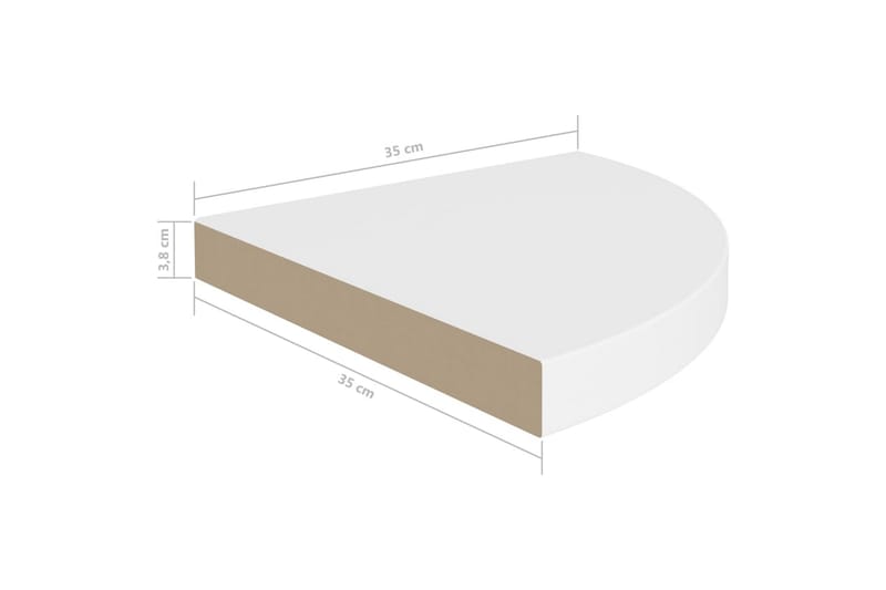 Svävande hörnhylla vit 35x35x3,8 cm MDF - Vit - Förvaring - Hyllor - Hörnhylla