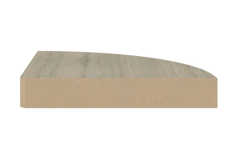 Svävande hörnhyllor 2 st ek 25x25x3,8 cm MDF - Brun - Förvaring - Hyllor - Hörnhylla