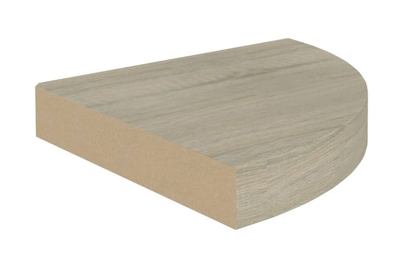 Svävande hörnhyllor 2 st ek 25x25x3,8 cm MDF - Brun - Förvaring - Hyllor - Hörnhylla