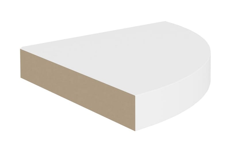 Svävande hörnhyllor 2 st vit 25x25x3,8 cm MDF - Vit - Förvaring - Hyllor - Hörnhylla