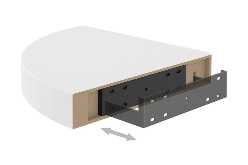 Svävande hörnhyllor 2 st vit 25x25x3,8 cm MDF - Vit - Förvaring - Hyllor - Hörnhylla