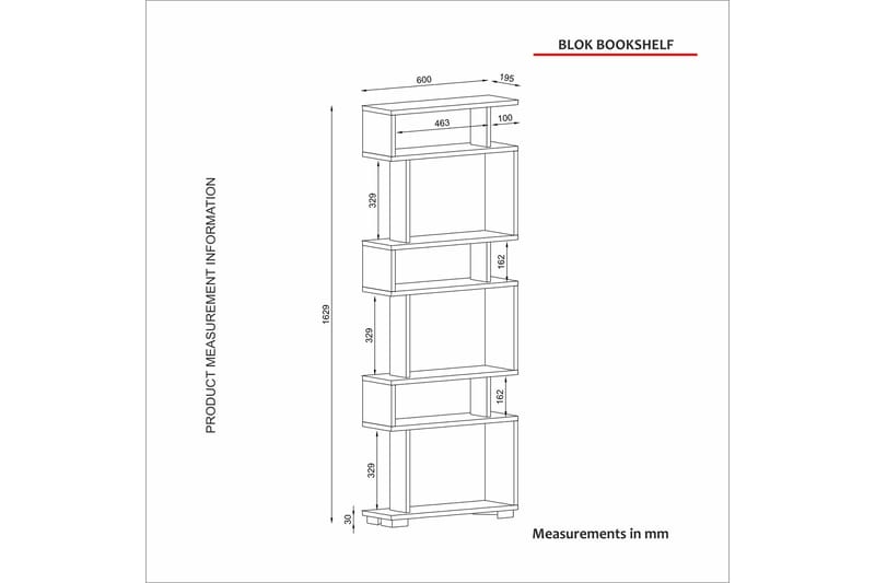 MAZELLA Bokhylla 60 cm Beige - Förvaring - Hyllor - Bokhylla