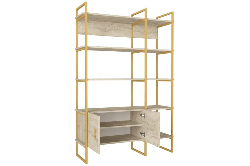 MENINO Bokhylla 120 cm Beige/Guld - Förvaring - Hyllor - Bokhylla