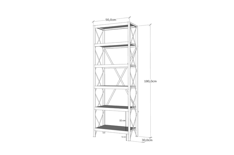 Suadiye Bokhylla 50 cm Antracit/Svart - Förvaring - Hyllor - Bokhylla