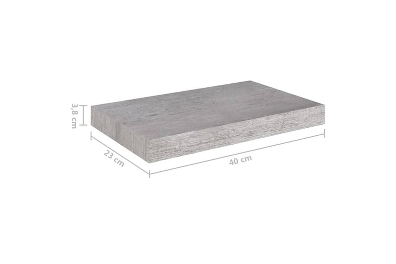 Svävande vägghylla betonggrå 40x23x3,8 cm MDF - Betonggrå - Förvaring - Köksförvaring - Kökshylla