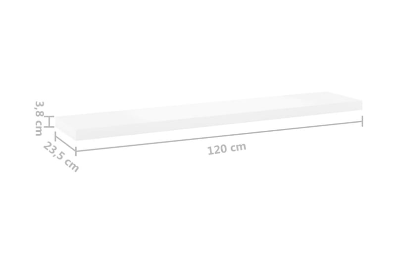 Svävande vägghylla ek och vit 120x23,5x3,8 cm MDF - Vit/Trä - Förvaring - Köksförvaring - Kökshylla