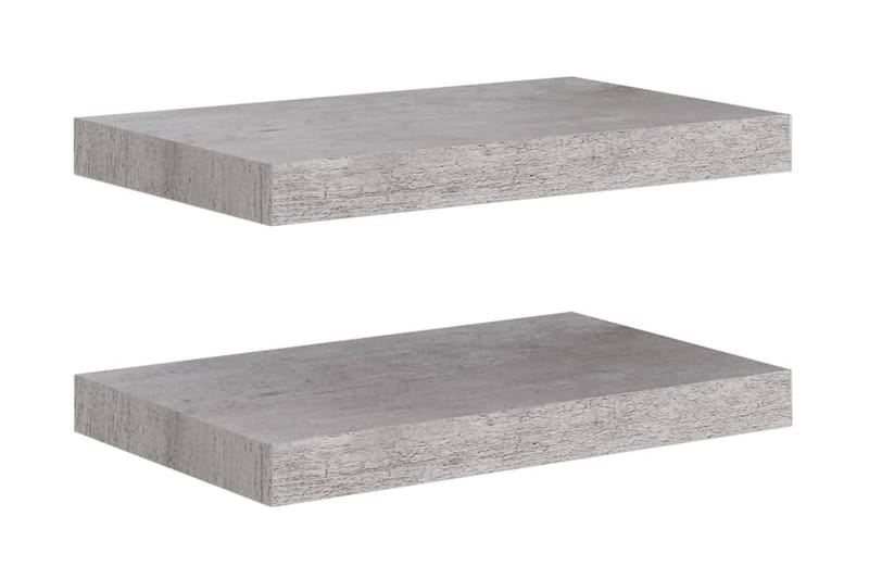 Svävande vägghyllor 2 st betonggrå 40x23x3,8 cm MDF - Betonggrå - Vägghylla - Kökshylla