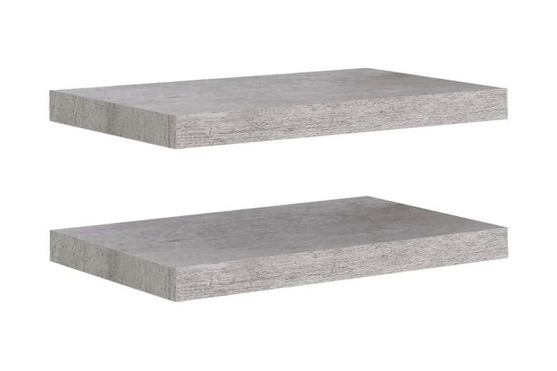 Svävande vägghyllor 2 st betonggrå 50x23x3,8 cm MDF - Betonggrå - Förvaring - Köksförvaring - Kökshylla