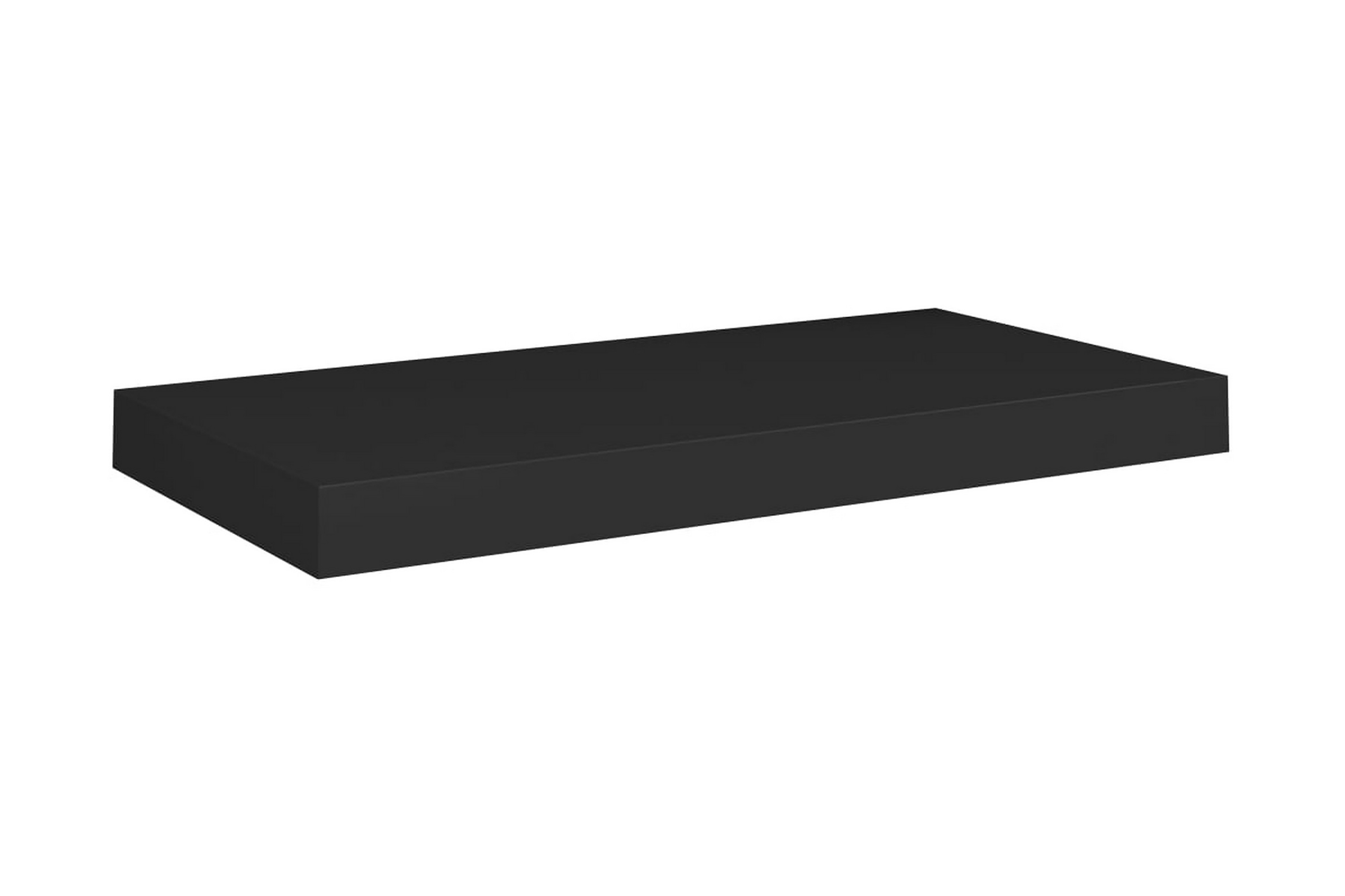 Svävande vägghyllor 2 st svart 50x23x3,8 cm MDF – Svart