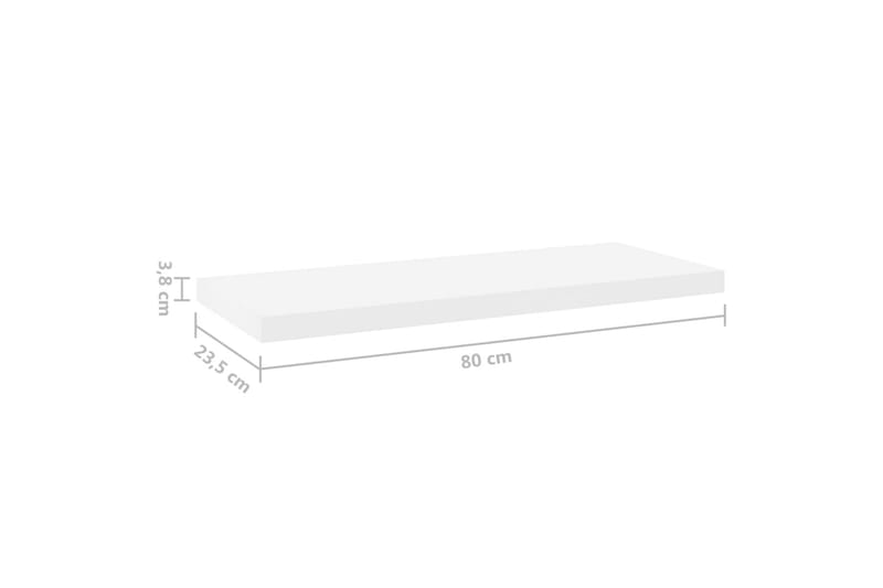 Svävande vägghyllor 4 st ek och vit 80x23,5x3,8 cm MDF - Vit/Trä - Förvaring - Köksförvaring - Kökshylla