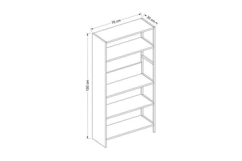 TIRAN Bokhylla 90 cm Antracit/Ek/Svart - Förvaring - Hyllor - Bokhylla