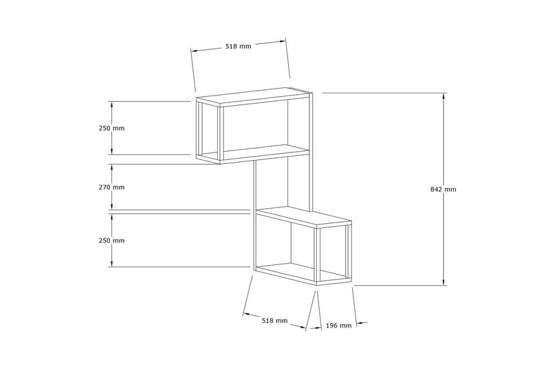 DARREN Vägghylla 20x84 cm 4-pack Vit - Förvaring - Hyllor - Vägghylla